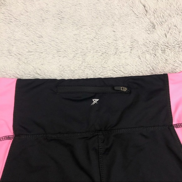 Black with Neon Pink Active Yoga Leggings - Picture 5 of 8